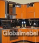 Кухня с радиусными фасадами из оранжевого итальянского пластика Arpa 310 